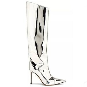 Alexandre Vauthier metallic Mirrored pointed-toe